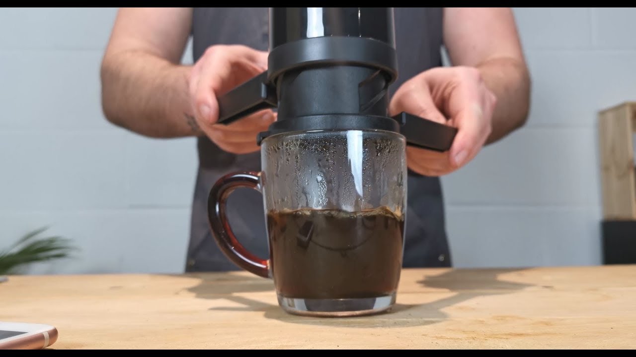 Brewing and strength testing an espresso-style and long black coffee with the Twist P…