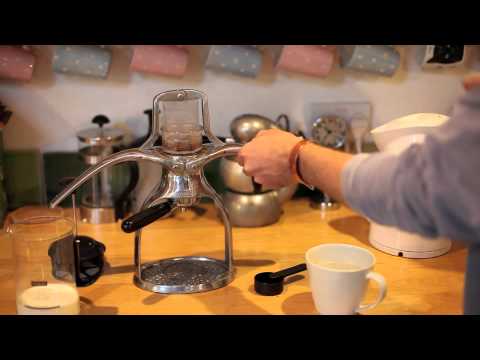 Presso espresso machine makes a flat white coffee