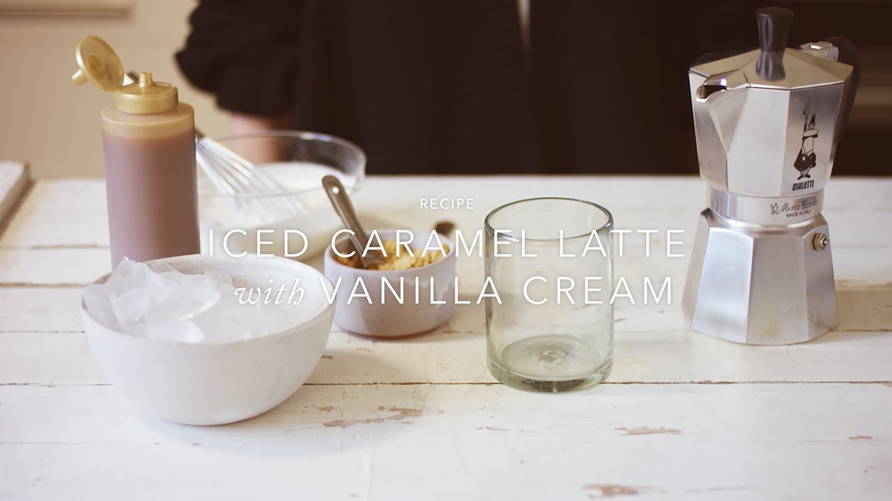 Iced Caramel Latte with Vanilla Cream Recipe