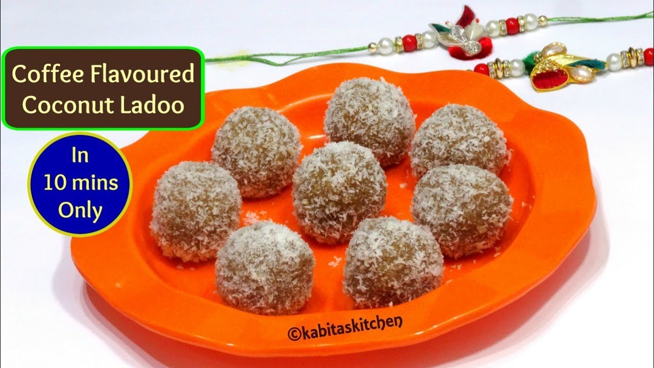 Coconut Ladoo Recipe | १० मिनट में बनाए नारियल लडू | Coffee Flavored Ladoo | Swe…