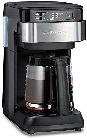 Hamilton Beach Works with Alexa Smart Coffee Maker, Programmable, 12 Cup Capacity, Bl…