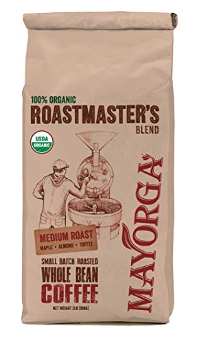 Mayorga Organics, Whole Bean, 100% Organic, Medium Roast, Roastmaster’s Blend