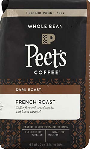 Peet’s Coffee French Roast, Dark Roast Whole Bean Coffee, 20 Ounce Peetnik Pack