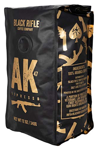 Black Rifle Coffee Company AK-47 Dark Roast Whole Bean Coffee, 12 Ounce Bag