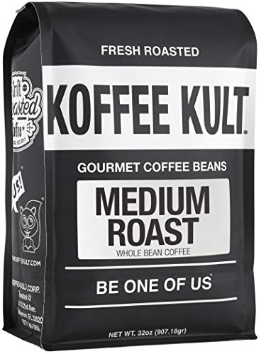 Koffee Kult – Medium Roast Coffee Beans, Whole Bean Coffee, 32oz