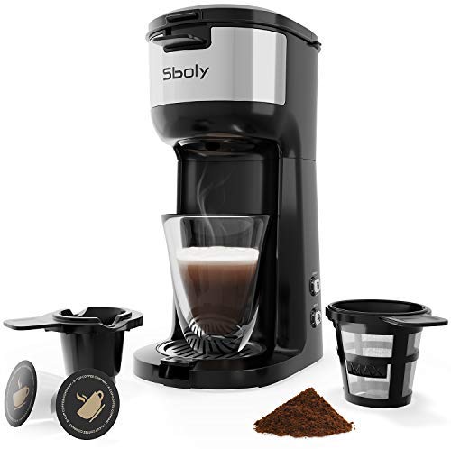 Single Serve K Cup Coffee Maker Brewer for K-Cup Pod & Ground Coffee, Compact Design …