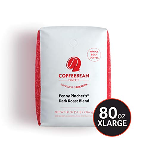 Coffee Bean Direct Penny Pincher’s Dark Roast Blend, Whole Bean, 5 lb Bag