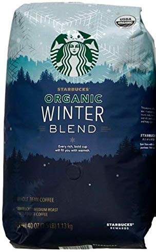 Starbucks Organic Coffee Winter Blend Whole Bean Medium Roast Arabica, 40 Ounce