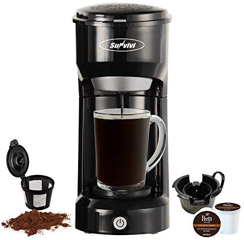 Single Serve Coffee Maker Brewer for K-Cup and Ground Coffee, Coffeemaker With Perman…