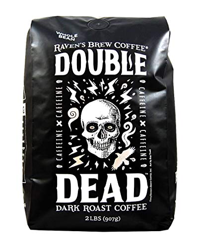 Raven’s Brew Coffee – Double Dead – Dark Roast, Naturally High Caffeine (Whole