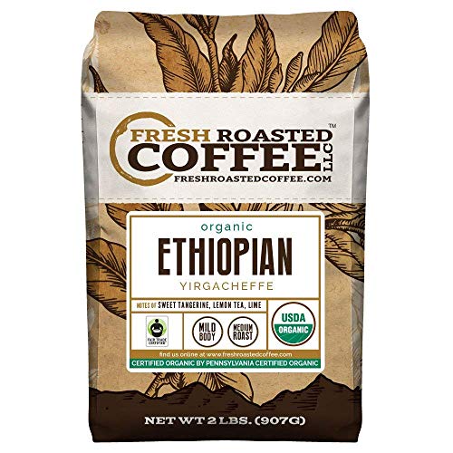 Fresh Roasted Coffee LLC, Organic Ethiopian Yirgacheffe Coffee, USDA Organic,