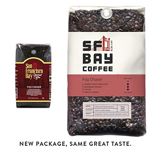 SF Bay Coffee Fog Chaser Whole Bean 2LB (32 Ounce) Medium Dark Roast (Packaging