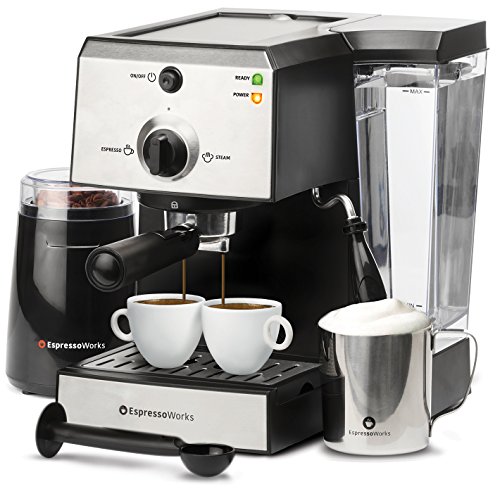 EspressoWorks 7 Pc All-In-One Espresso Machine & Cappuccino Maker Barista Bundle Set …