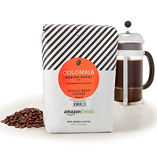 AmazonFresh Colombia Whole Bean Coffee, Medium Roast, 32 Ounce (Pack of 1)