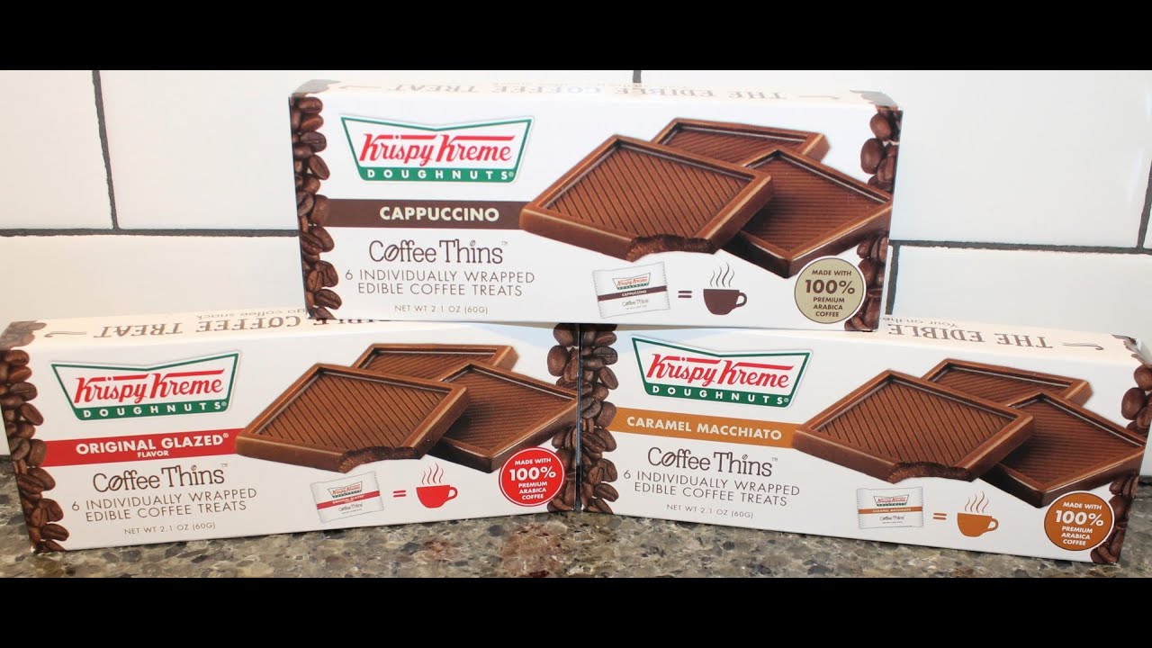 Krispy Kreme Doughnuts Coffee Thins: Original Glazed, Cappuccino & Caramel Macchi…