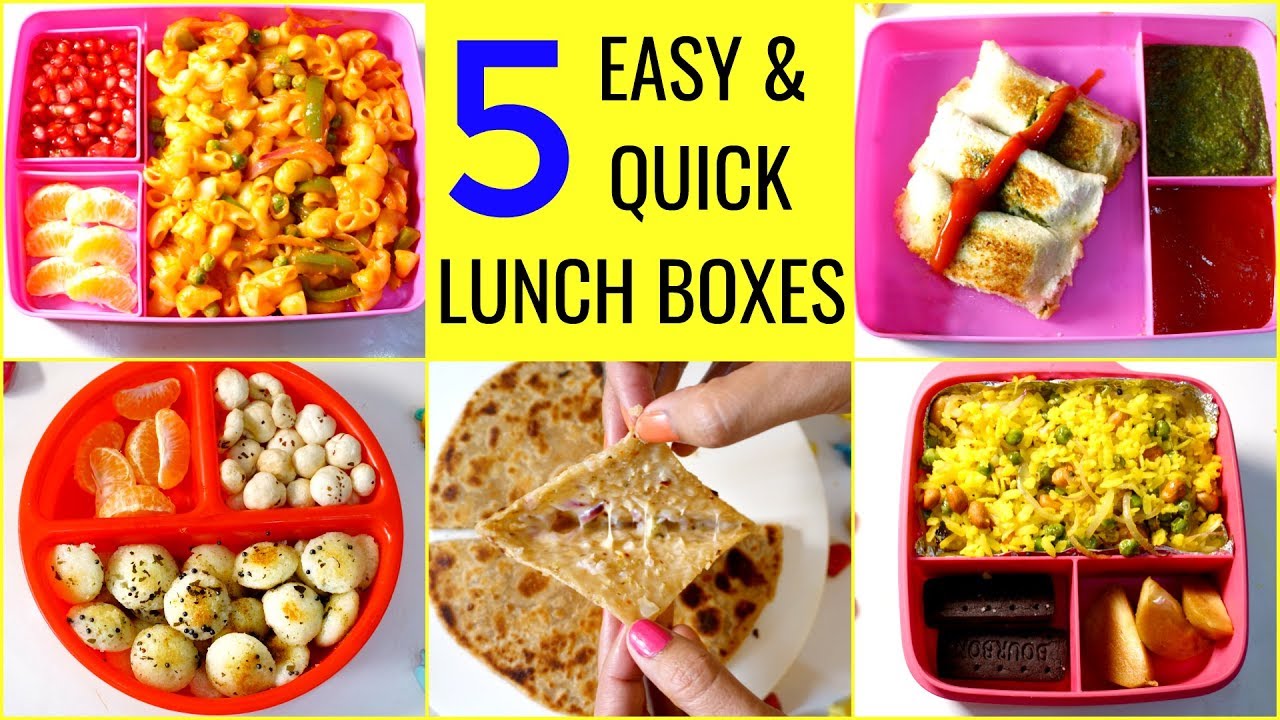 5 बच्चों की पसंदीदा LUNCH BOX रेसिपीज | 5 Quick & Easy Lunch Box Recipes | CookWi…