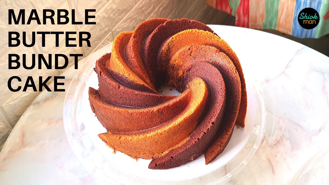 Soft and Moist Marble Butter Bundt Cake flavoured with Cocoa, Coffee and Vanilla