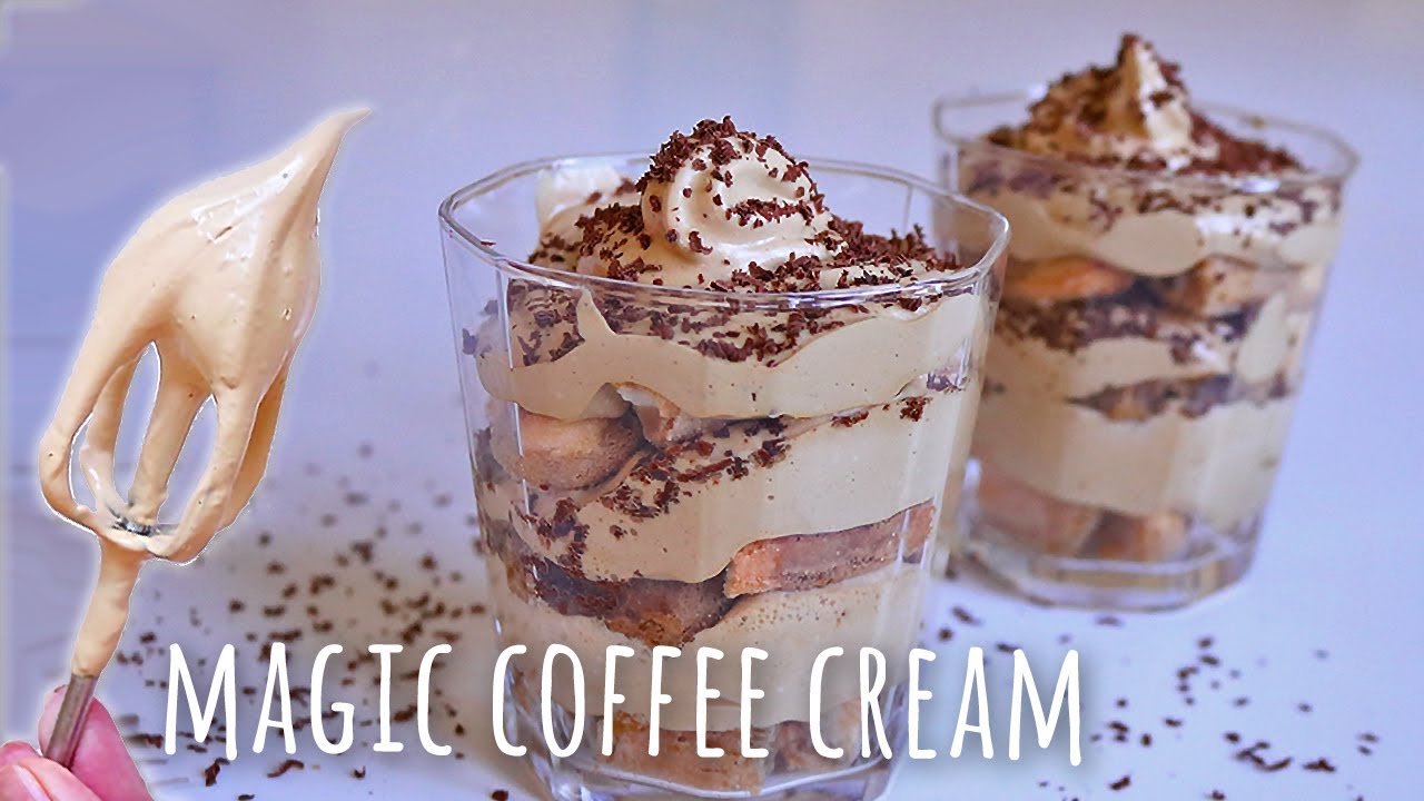 MAGIC COFFEE WHIPPED CREAM (no dairy, only 3 ingredients) | Easy no bake dessert…