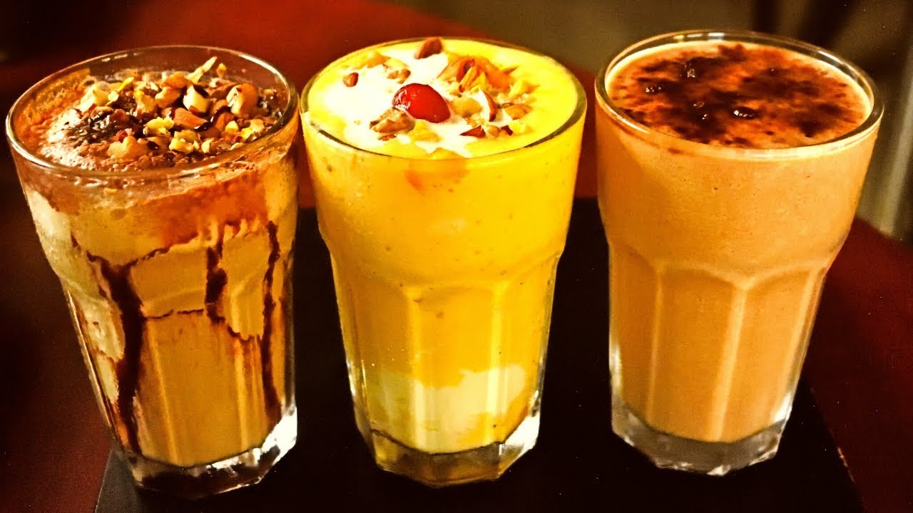 3 Easy Milkshake Recipe | Mango Mastani | Coffee Shake | Chickoo & Nut Milks…