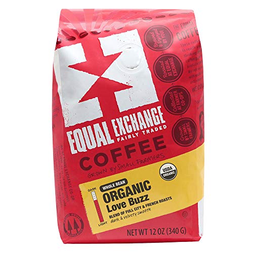 Equal Exchange Love Buzz Blend Organic Coffee Bean, 12-Ounce Package