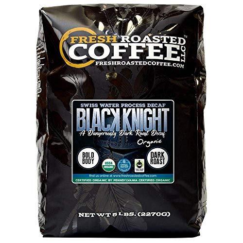 Fresh Roasted Coffee LLC, Black Knight Swiss Water Decaf Organic Coffee, Dark