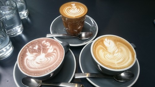 Hot chocolate, flat white coffee, double-shot caffe latte – Devon, Barangaroo, Sydney – top
