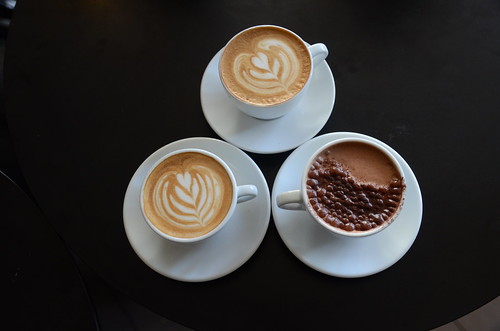 Flat white, strong caffe latte, hot chocolate AUD3.50 each – Plantation Coffee, Melbourne Central