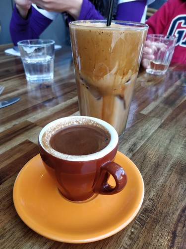 Frappe coffee with milk, Greek coffee – Mega Yeeros, Oakleigh – brought over from Kentro