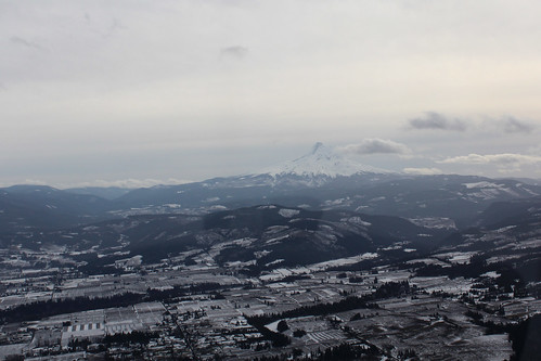 Mt Hood and town of Hood River