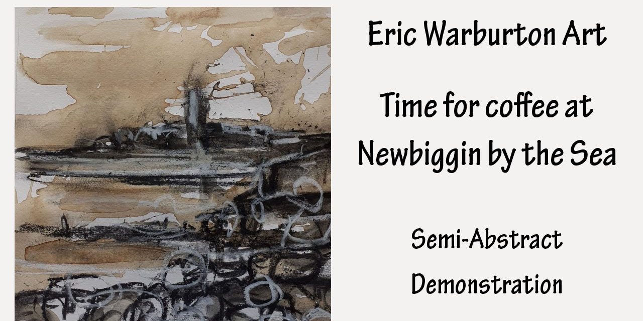Newbiggin by the Sea Quick Semi Abstract using Charcoal and Coffee