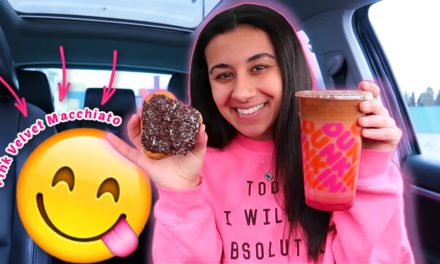 Trying Dunkin Donuts NEW Pink Velvet Macchiato & Brownie Batter Donut | Valentine…
