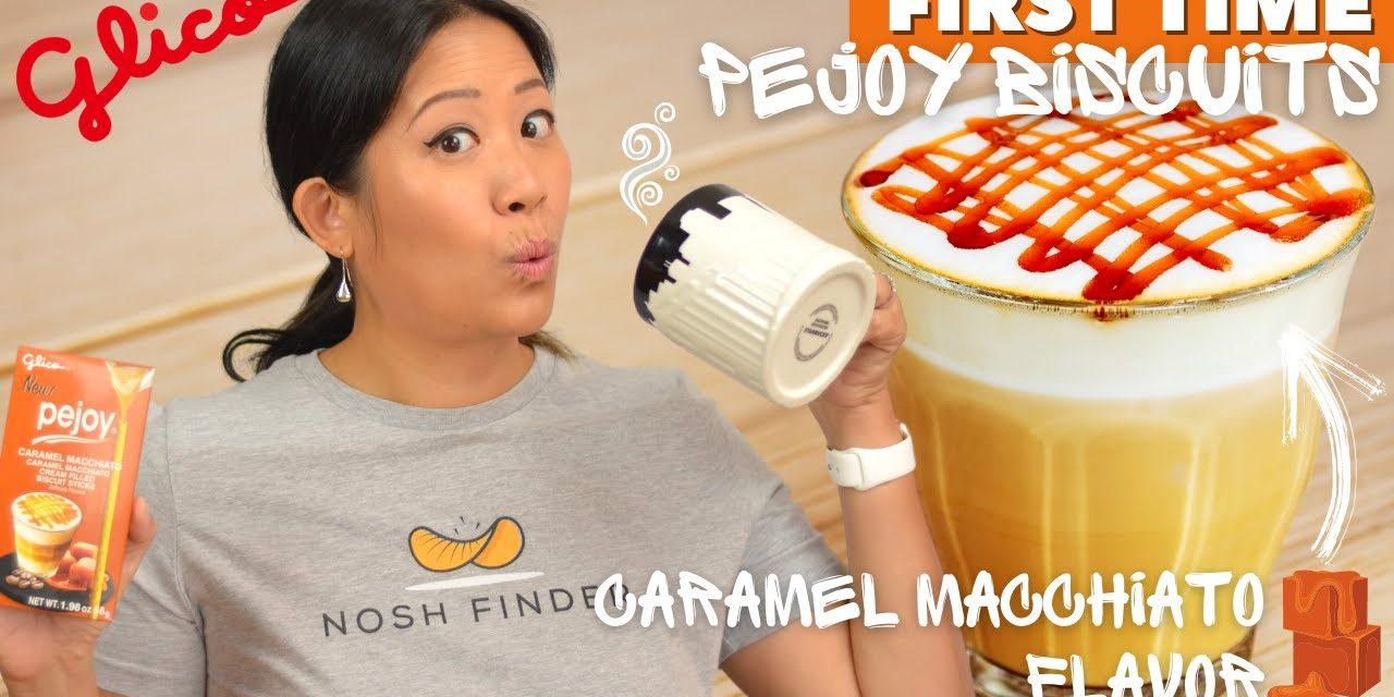 Pejoy SNACK Review Caramel Macchiato Coffee Flavor Pocky Family Japan ✦NoshFinder✦