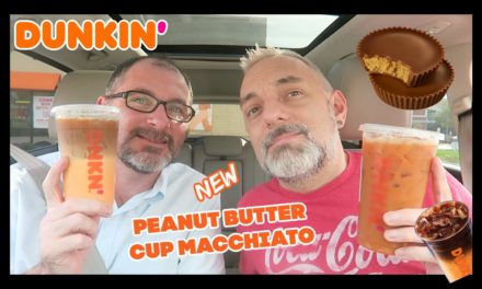 Dunkin' NEW Peanut Butter Cup Macchiato Review!
