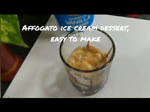 Affogato ice cream | Italian dessert | 2 ingredients coffee ice cream recipe in 1 min…