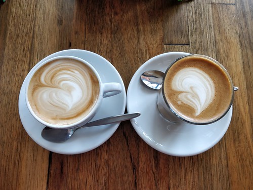 Strong caffe latte, flat white coffee AUD3.80 each – Sister of Soul, St Kilda – op5