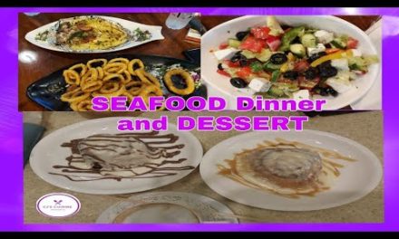 MY SEAFOOD DINNER AND CINNAMON ROLL DESSERT WITH CAFÉ LATTE COFFEE | CJ'S CUISINE