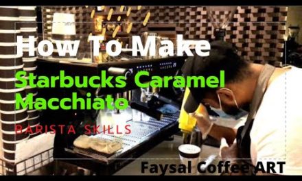 How to make Starbucks caramel macchiato ! Barista skills #coffee #faysalcoffeeart #la…