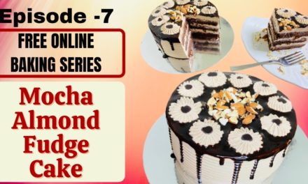 Eggless Mocha Almond Fudge cake | Easy recipe without chocolate ganache | Eggless Cof…