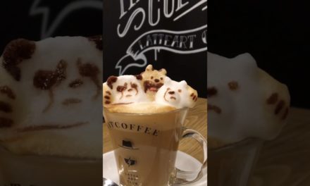 Amazing 3d latte art coffee at Hatcoffee cafe #latte #coffee #shorts #latteart #japan…