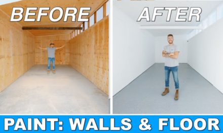 DIY SHED TO WORKSHOP TRANSFORMATION | PAINTING PLYWOOD WALLS & CONCRETE EPOXY | M…