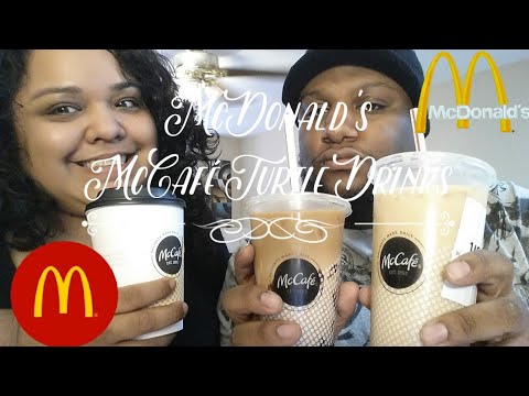 McDonald's McCafé Iced Turtle Macchiato, Turtle Macchiato & Iced Turtle Coffe…
