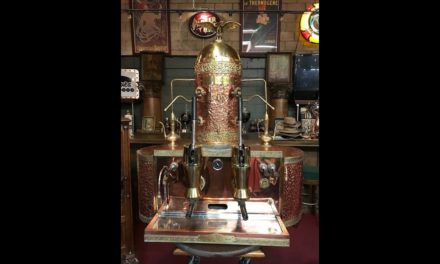 Vintage Copper & Brass Espresso Cappuccino Coffee Machine  FOR SALE $2,495