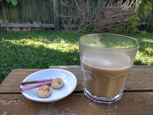 Sunny Autumn Friday coffee break on the deck – close