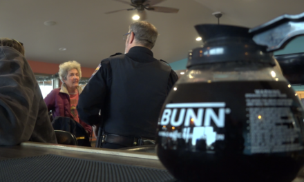 Cops spend their morning drinking coffee with the community
