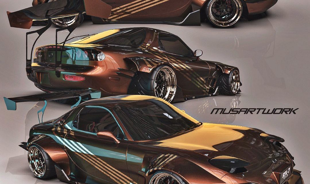 Ultra-Widebody Mazda RX-7 Is Like a Hot Cup of Coffee in a Digitally Cold Morning