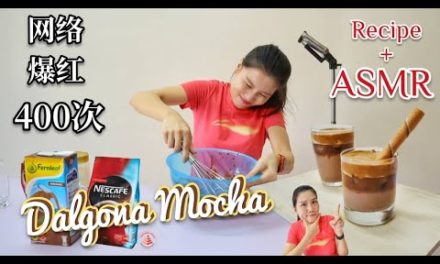DALGONA MOCHA COFFEE at Home – 400x Hand Whisk | 3 Easy Ingredients | Recipe + ASMR