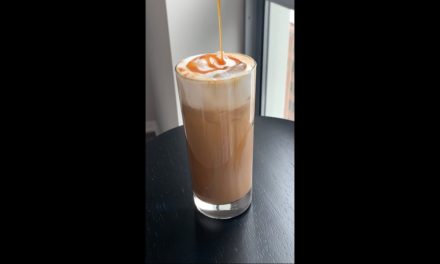 How to make starbucks iced caramel macchiato with cold foam at home #shorts