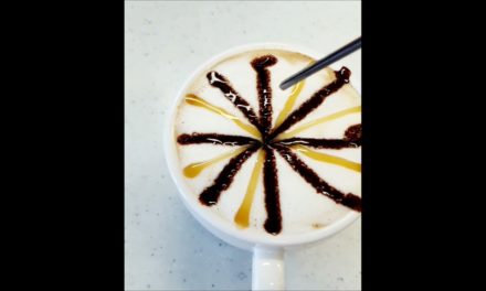 latte art with mocha and macchiato sauce☕ #2 #shortsvideo