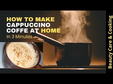 3 ingredients Cappuccino coffee at home|| within 3 min|| Coffee with egg beater