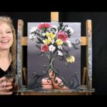 Learn How to Paint GREEN THUMB with Acrylic – Paint and Sip at Home – Fun Floral Step…